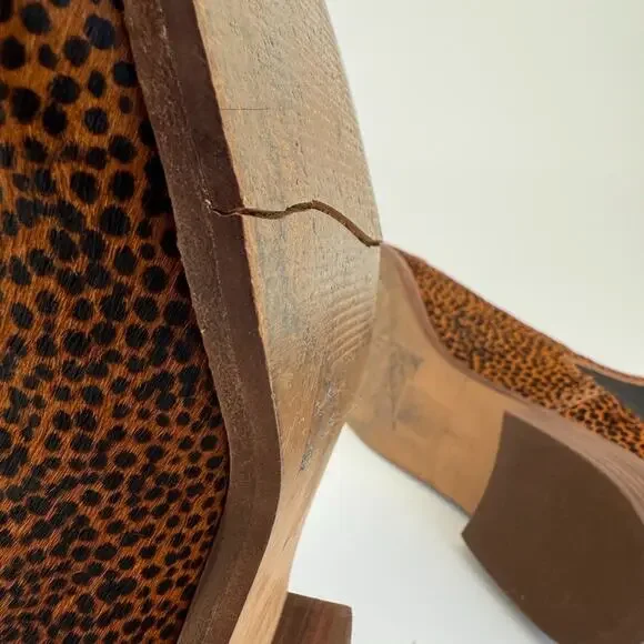 Madewell Womans Boot Ainsley Chelsea Spotted Calf Hair Size 7 Leopard Pony Flaw - Picture 10 of 12